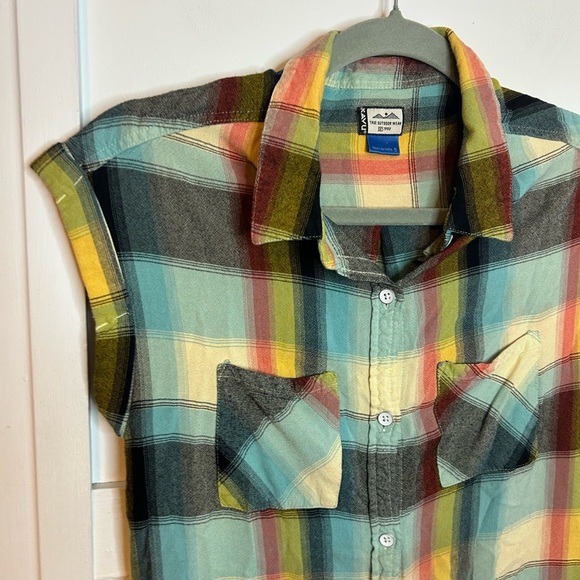 Kavu Sleeveless Plaid Makayla Button-Up Shirt Dress - Picture 6 of 6